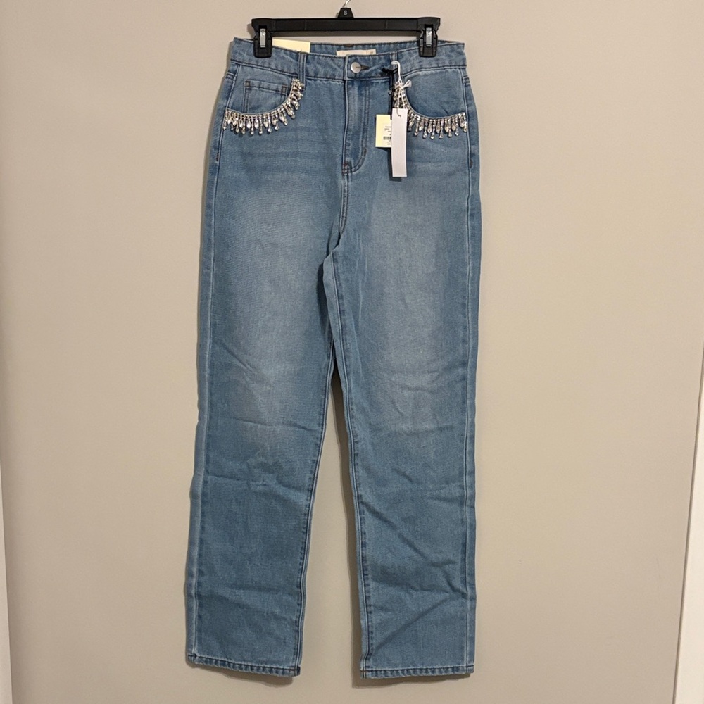 Embellished Straight Leg Jeans from tgla